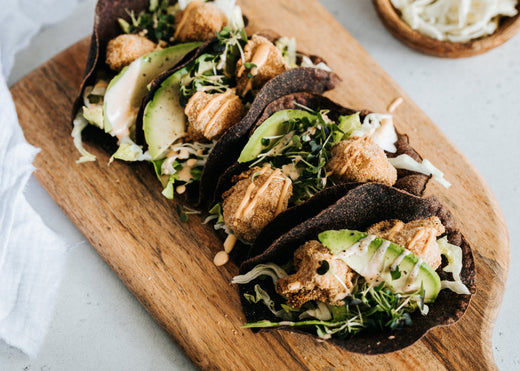 Vegane kunsprige Blumenkohl-Tacos mit Geräucherter Paprika