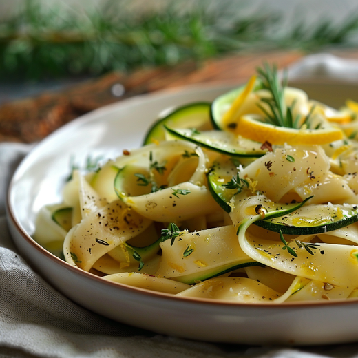 Frühlingspasta mit Zucchini, Zitrone & Tellicherry Pfeffer