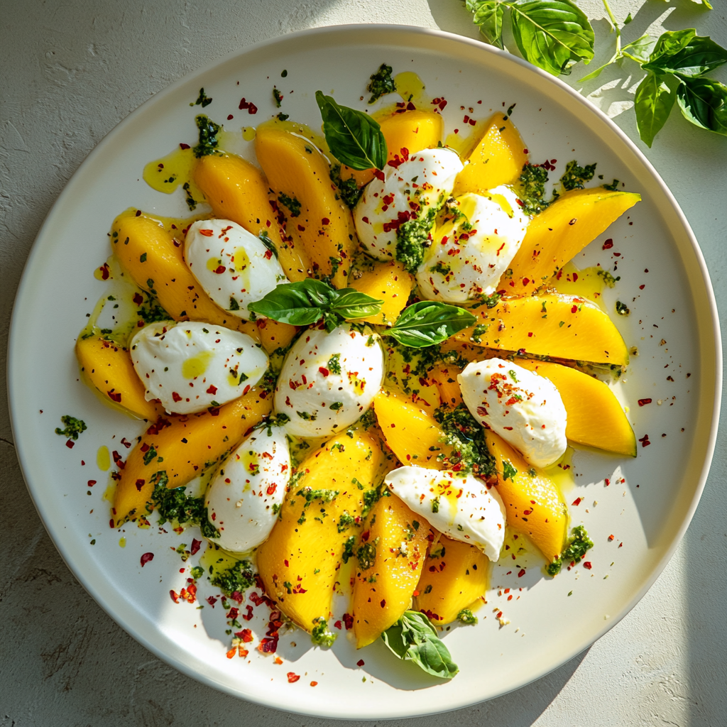 Mango-Mozzarella-Salat mit Limette & Chili