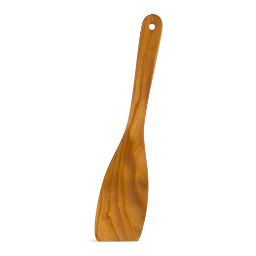 Pfannenwender aus geöltem Kirschholz mit Loch - 30 cm
