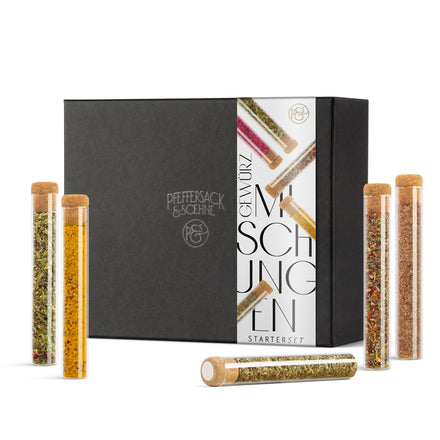 Starter Set Gewürzmischungen im Shop – Geschenkbox mit 5 exklusiven Mischungen.